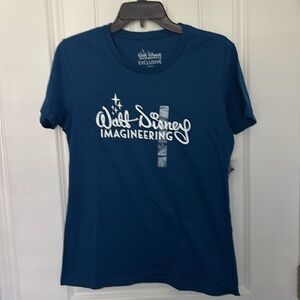 NEW Walt Disney Imagineering T-Shirt Women's Large Winen’s Cut Blue Crew Neck